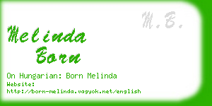 melinda born business card